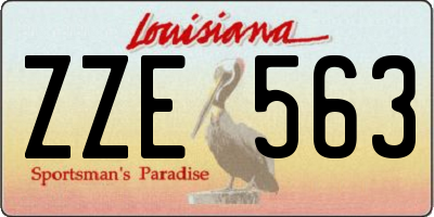 LA license plate ZZE563