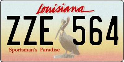 LA license plate ZZE564