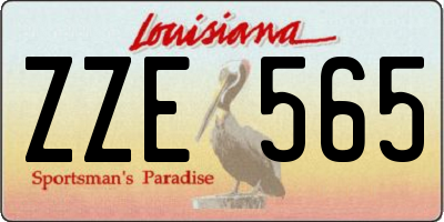 LA license plate ZZE565