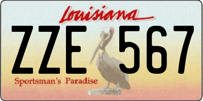 LA license plate ZZE567