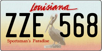 LA license plate ZZE568