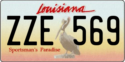 LA license plate ZZE569