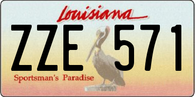 LA license plate ZZE571