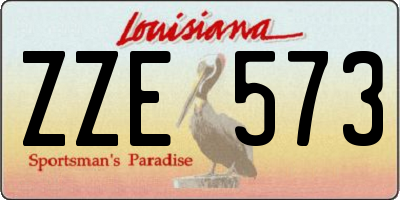 LA license plate ZZE573