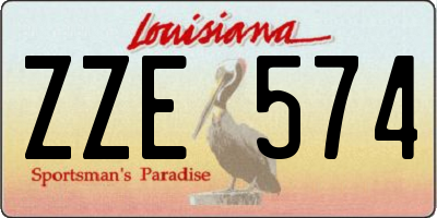 LA license plate ZZE574