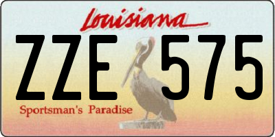 LA license plate ZZE575