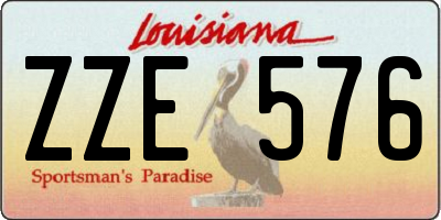 LA license plate ZZE576