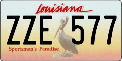 LA license plate ZZE577