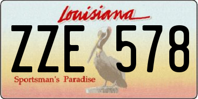 LA license plate ZZE578