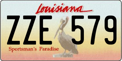 LA license plate ZZE579