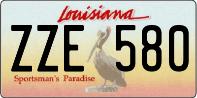 LA license plate ZZE580