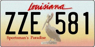 LA license plate ZZE581