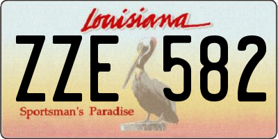 LA license plate ZZE582