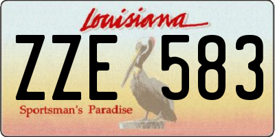 LA license plate ZZE583