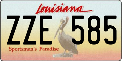 LA license plate ZZE585
