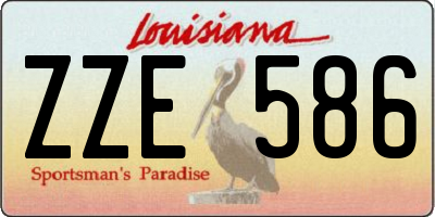 LA license plate ZZE586