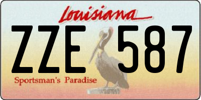 LA license plate ZZE587