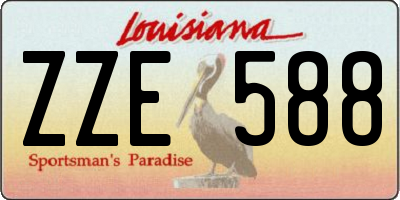 LA license plate ZZE588