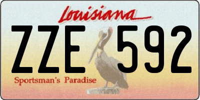 LA license plate ZZE592