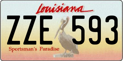 LA license plate ZZE593