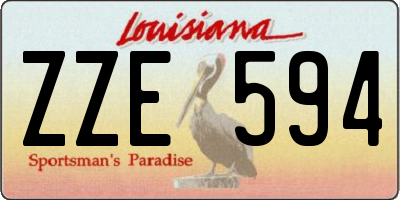 LA license plate ZZE594