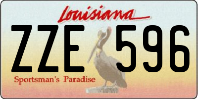 LA license plate ZZE596