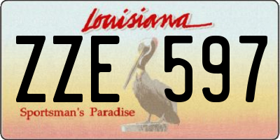 LA license plate ZZE597