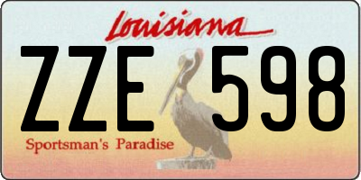 LA license plate ZZE598