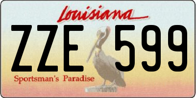 LA license plate ZZE599