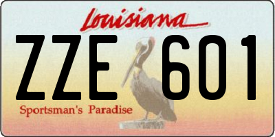 LA license plate ZZE601