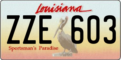 LA license plate ZZE603