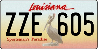 LA license plate ZZE605