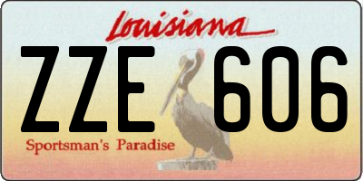 LA license plate ZZE606