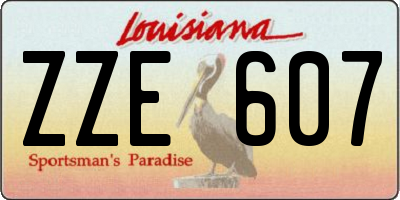 LA license plate ZZE607