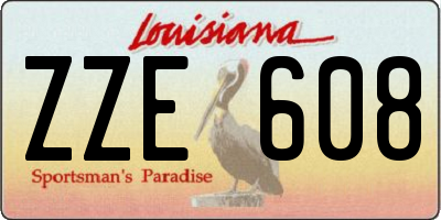 LA license plate ZZE608