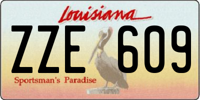 LA license plate ZZE609