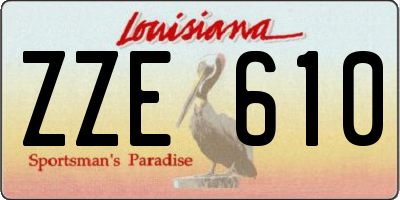 LA license plate ZZE610