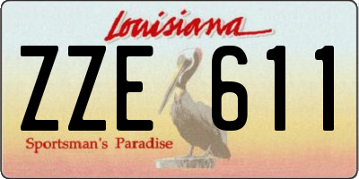 LA license plate ZZE611