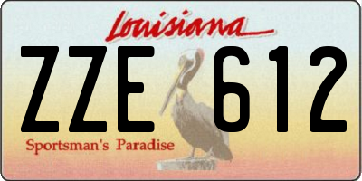 LA license plate ZZE612