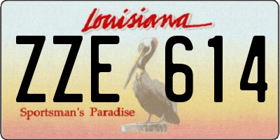 LA license plate ZZE614