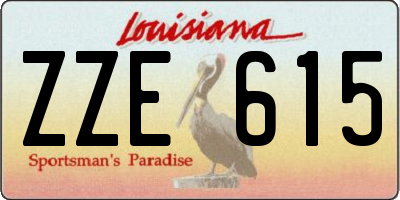 LA license plate ZZE615