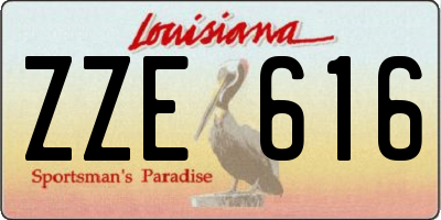 LA license plate ZZE616