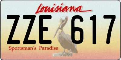 LA license plate ZZE617