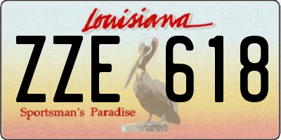 LA license plate ZZE618