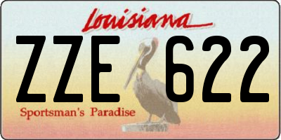 LA license plate ZZE622