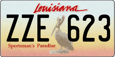 LA license plate ZZE623