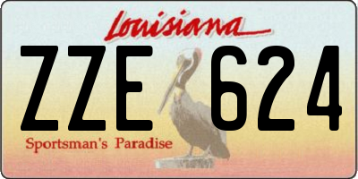 LA license plate ZZE624