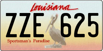 LA license plate ZZE625