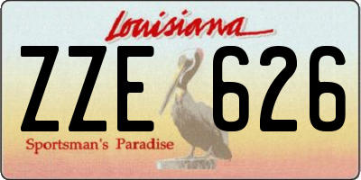 LA license plate ZZE626