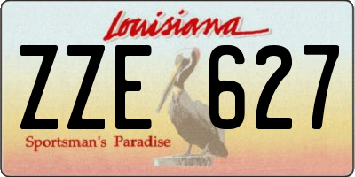 LA license plate ZZE627